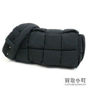 Bottega Veneta Padded Cassette Messenger Bag Black Intrecciato crossbody